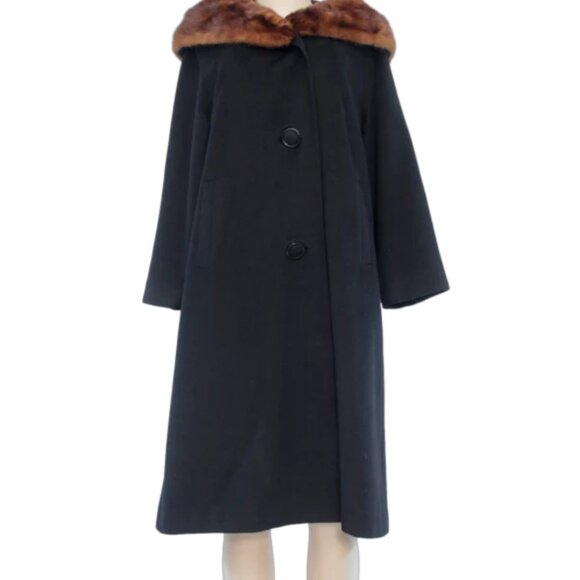 VINTAGE MAHOGANY Wool Coat - Picture 1 of 6